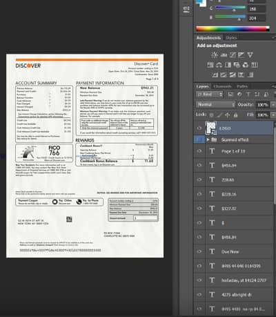 Discover Credit Card Statement Template