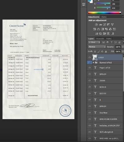 Swiss Bank Statement Template