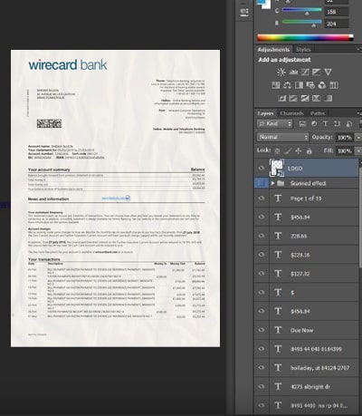 wirecard bank statement template