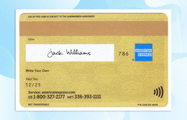 Editable American Express Gold Credit Card PSD Template