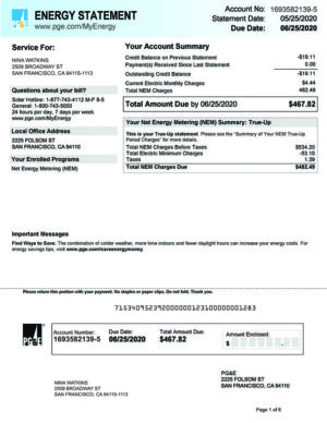Editable California Utility Bill Template