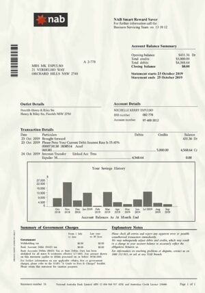 Editable NAB Bank Statement PSD Template