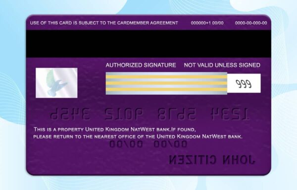 Editable NatWest Credit Card PSD Template