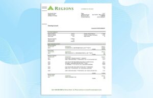 Editable Regions Bank Statement DOC Template