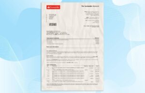 Editable Santander Bank Statement PSD Template