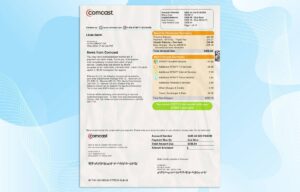 Editable USA Comcast Utility Bill Template
