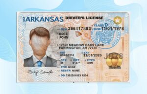 Editable Arkansas drivers license Template