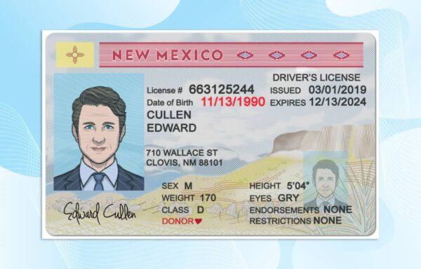 Editable New Mexico Drivers License Template