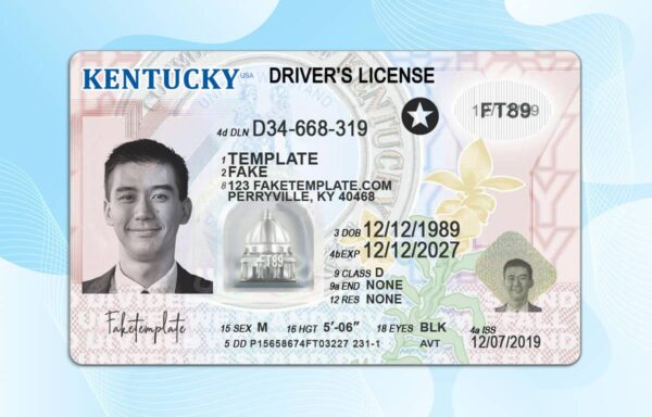 Kentucky Drivers License Template - PSD File
