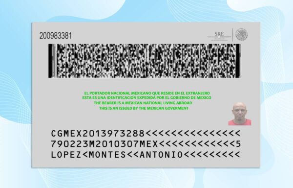 Editable Mexican Consular ID Card PSD Template