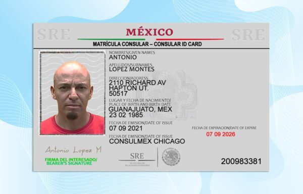 Editable Mexican Consular ID Card PSD Template