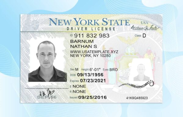 Editable New York Drivers License Template