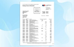 Editable Capitec Bank Statement template