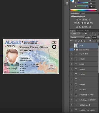 Alaska Driver License PSD Template (New Edition) - Fully editable