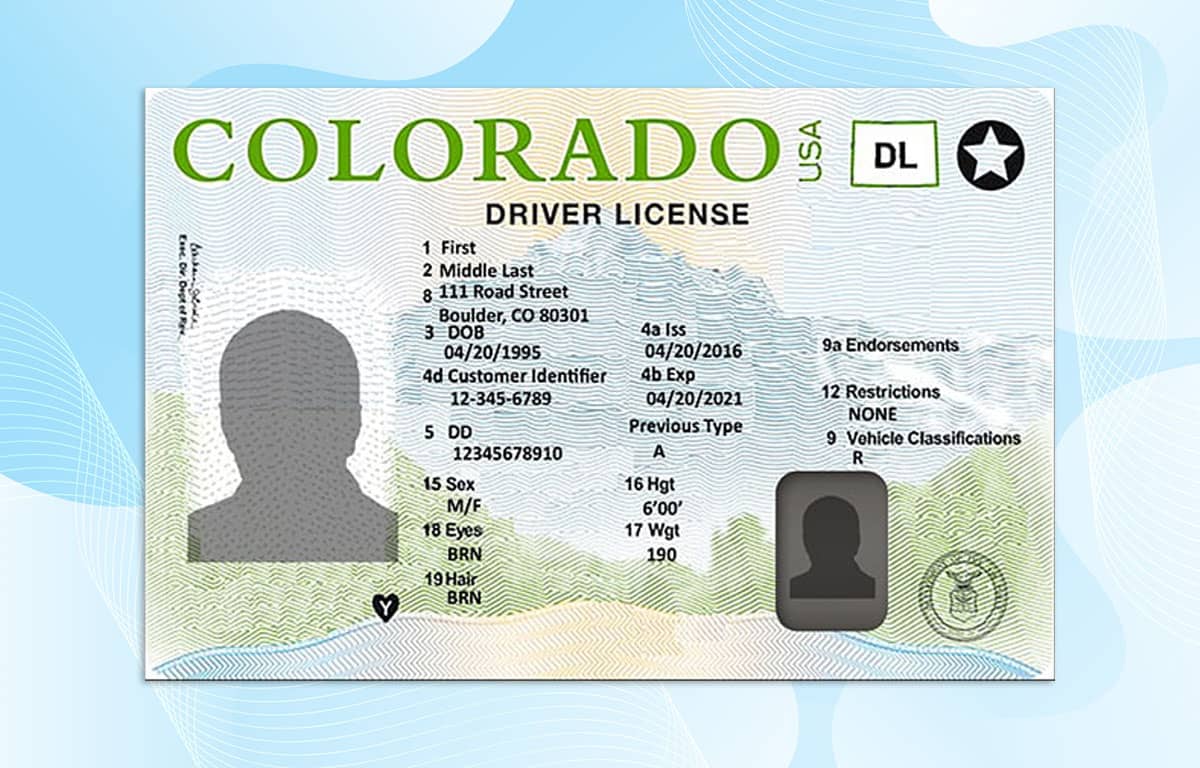 Colorado Driver License PSD Template (New Edition) - Fully editable
