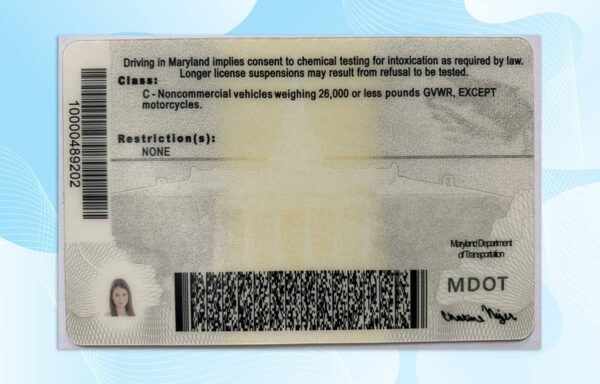 Maryland Driver License PSD Template (New Edition) - Fully editable
