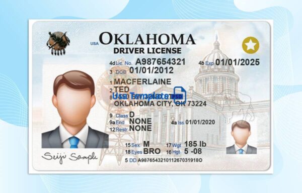 Oklahoma Driver License PSD Template (New Edition) - Fully editable
