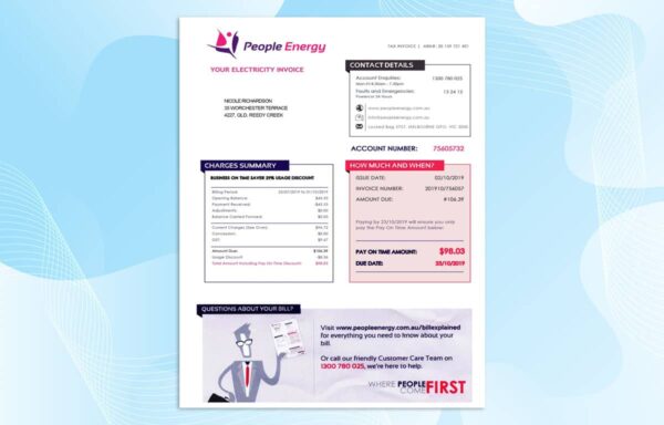 Australia Utility Bill PSD Template - Fully editable