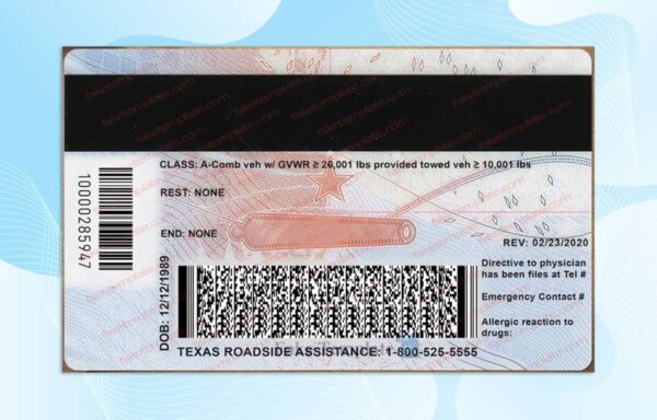 Texas Driver license PSD Template (New Edition) - Fully editable