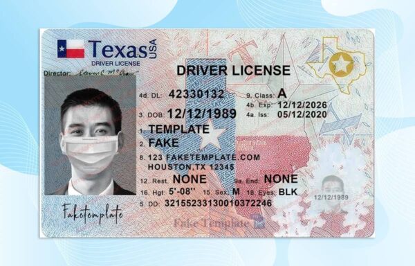 Texas Driver license PSD Template (New Edition) - Fully editable