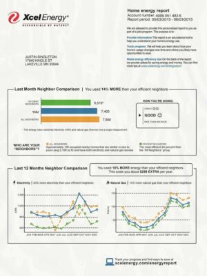 USA Utility Bill PSD Template (Xcel Energy)- Fully editable