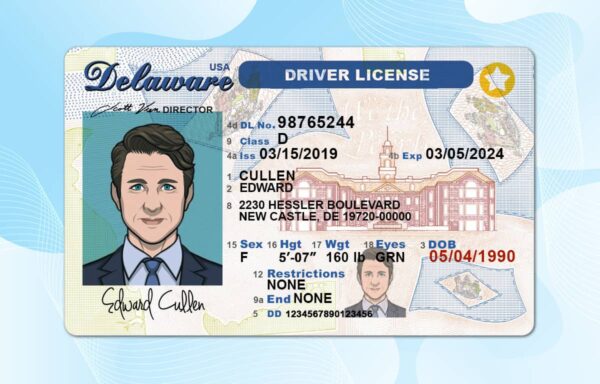 Editable Delaware Drivers License Template